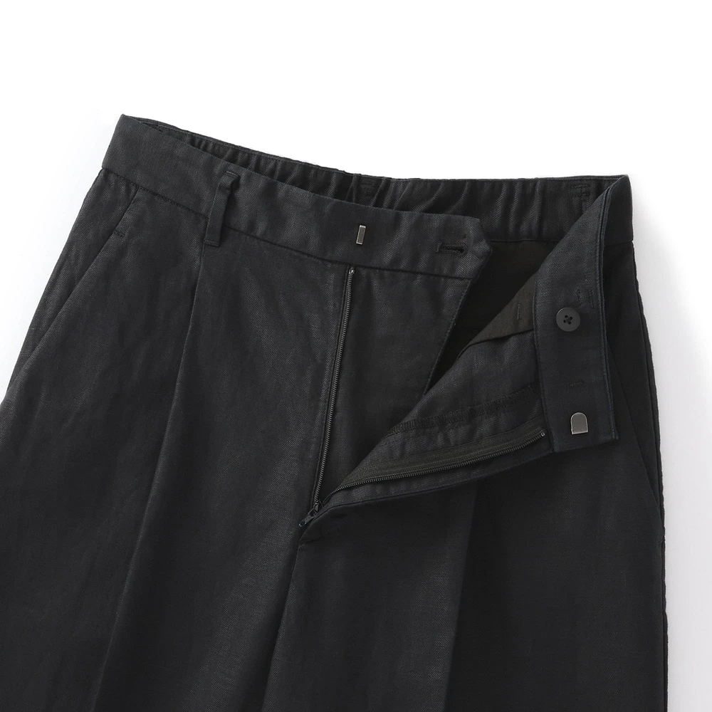 Women's Hemp Blend Twill Darted Wide Pants