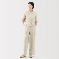 Women's Hemp Blend Twill Darted Wide Pants