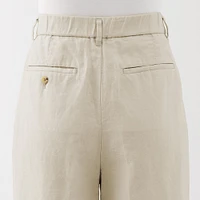 Women's Hemp Blend Twill Darted Wide Pants