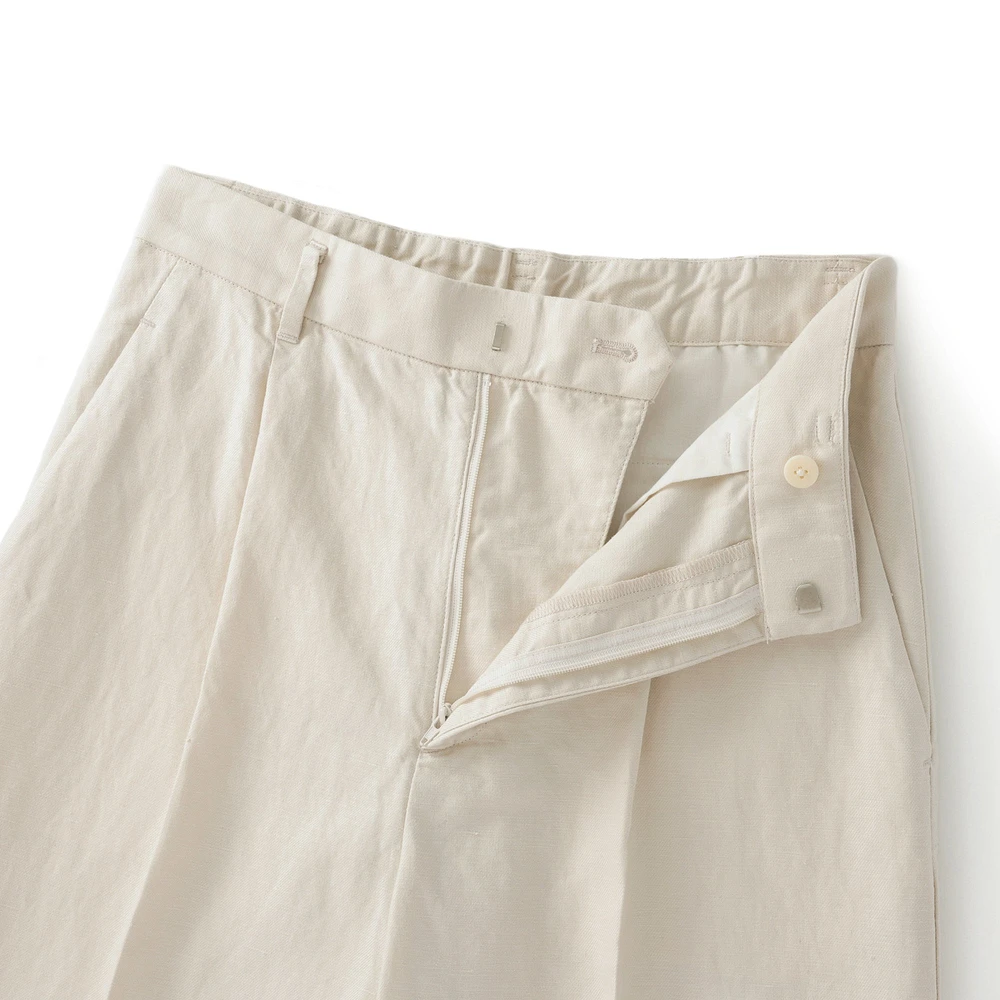 Women's Hemp Blend Twill Darted Wide Pants