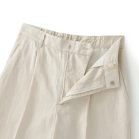Women's Hemp Blend Twill Darted Wide Pants