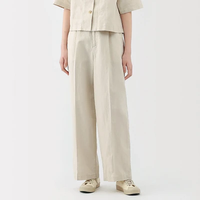 Women's Hemp Blend Twill Darted Wide Pants