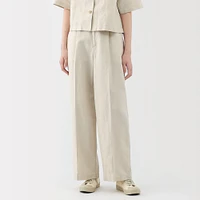 Women's Hemp Blend Twill Darted Wide Pants