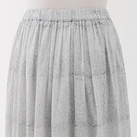 Women's Block Print Gather Maxi-Skirt