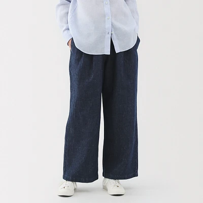 Women's Cotton Linen Denim Easy Wide Pants
