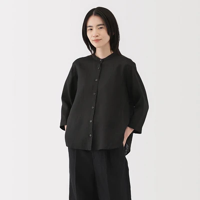 Women's Washed Linen 3/4 Sleeve Blouse