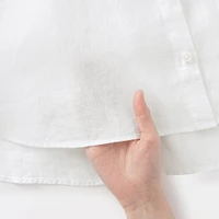 Women's Washed Linen 3/4 Sleeve Striped Blouse