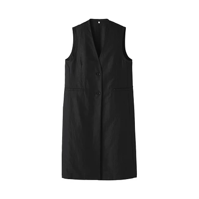 Women's Hemp Blend Twill Long Gilet