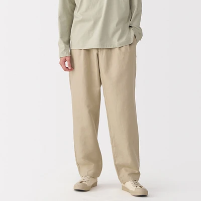 Men's Hemp Blend Twill Pleated Straight Pants