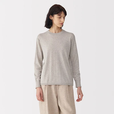 Labo Women's Cotton High Gauge Knit Long Sleeve Pullover