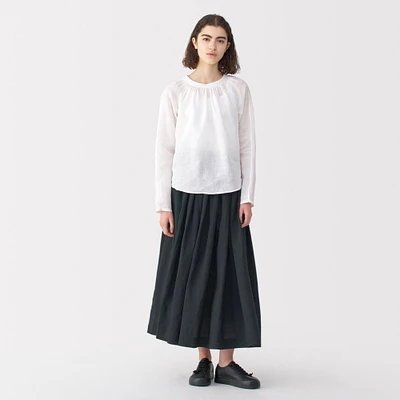 Labo Women's Ramie Fabric Tucked Skirt