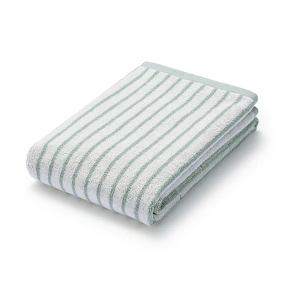 Twin Pile Reversible Stripe Bath Towel
