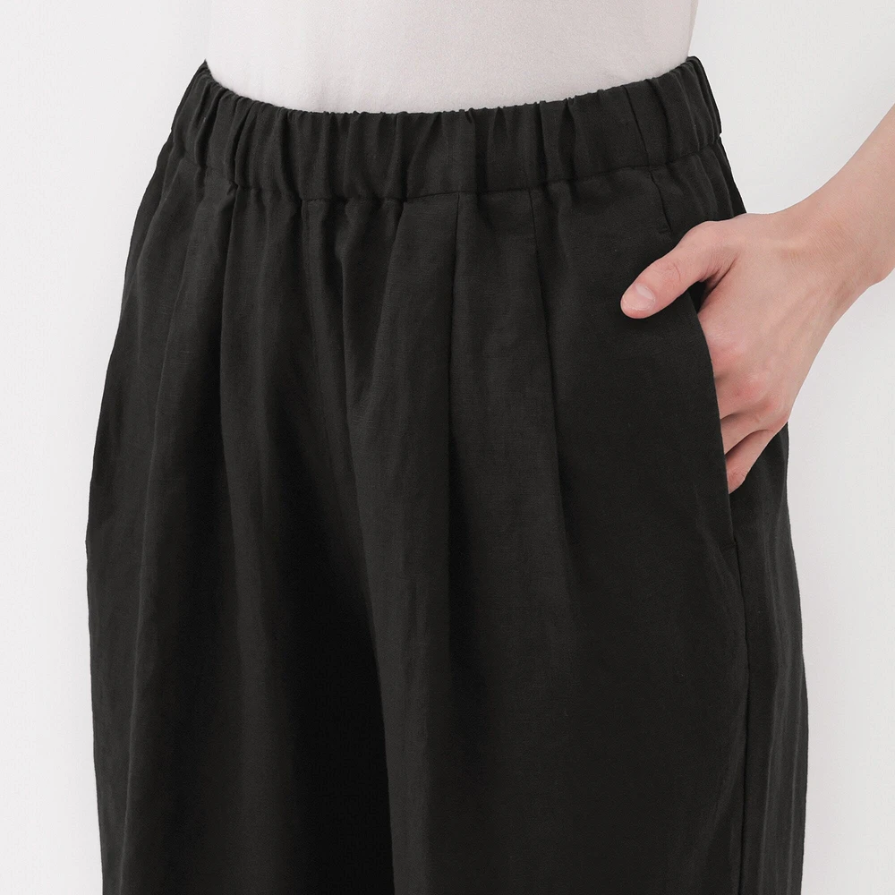 Women's Washed Linen Easy Wide Pants