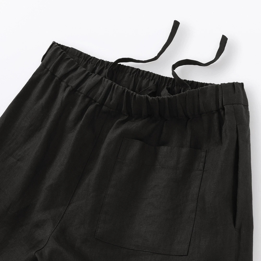 Women's Washed Linen Easy Wide Pants