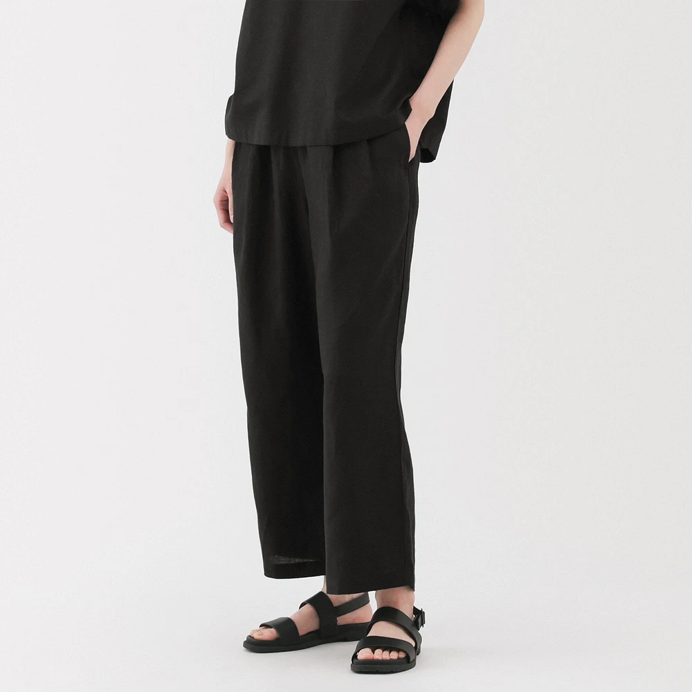 Women's Washed Linen Easy Wide Pants