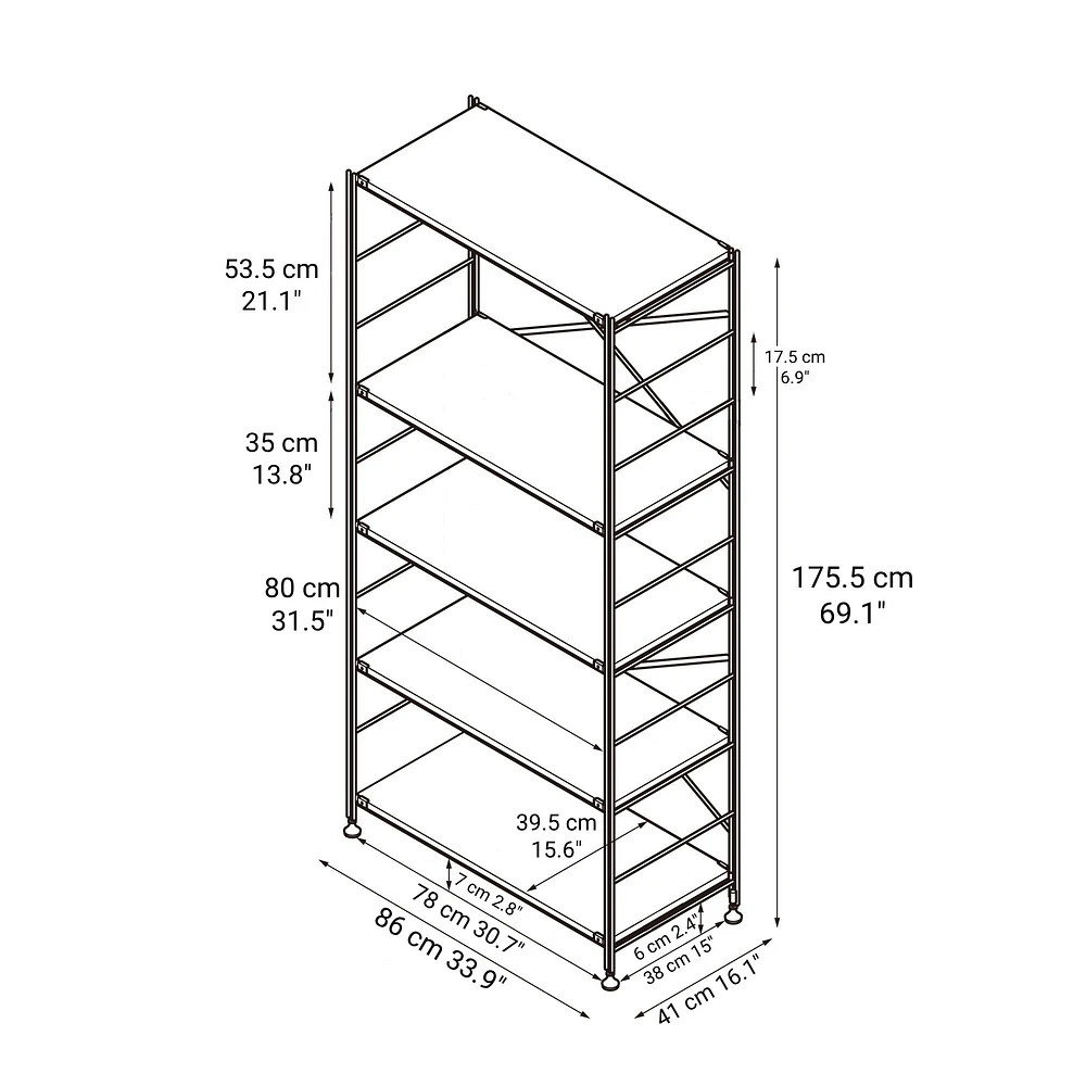 SUS Shelving Unit - Light Grey - Wide