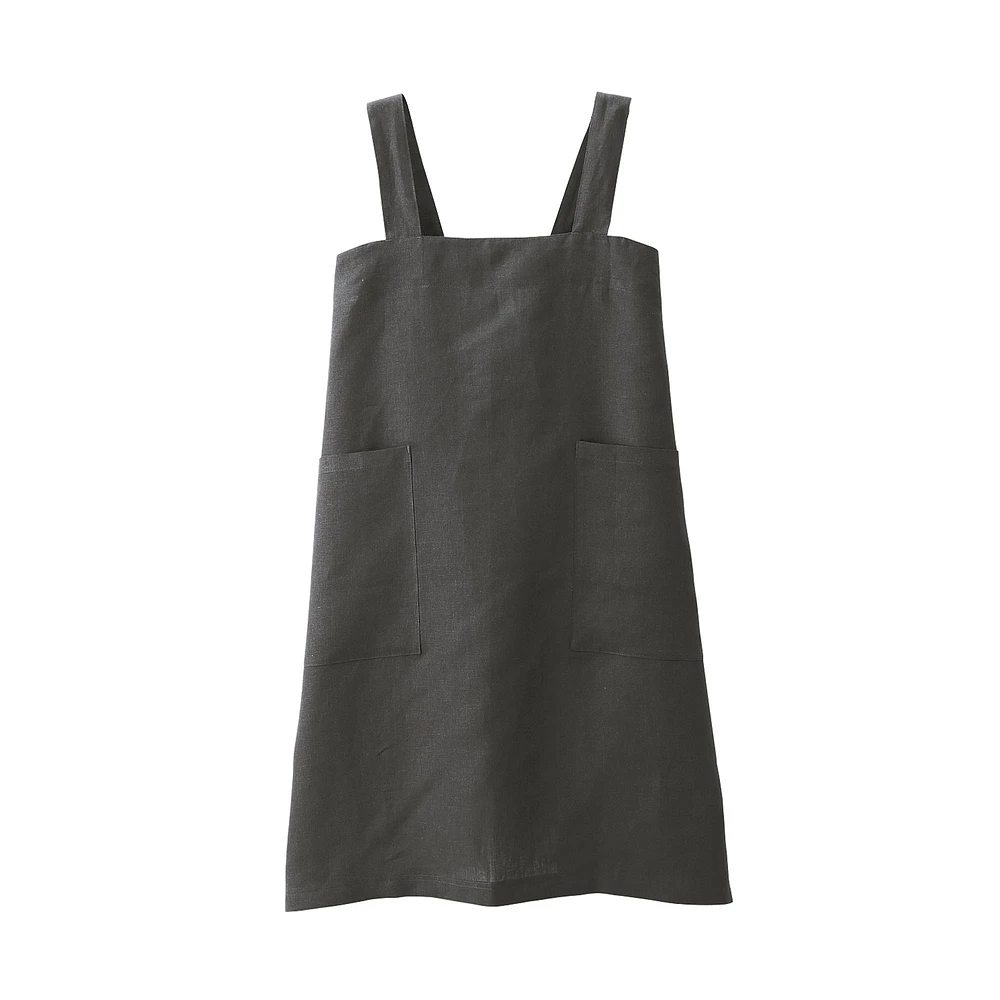 Linen Plain Weave Shoulder Strap Apron