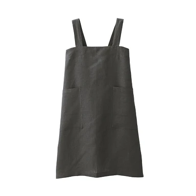 Linen Plain Weave Shoulder Strap Apron