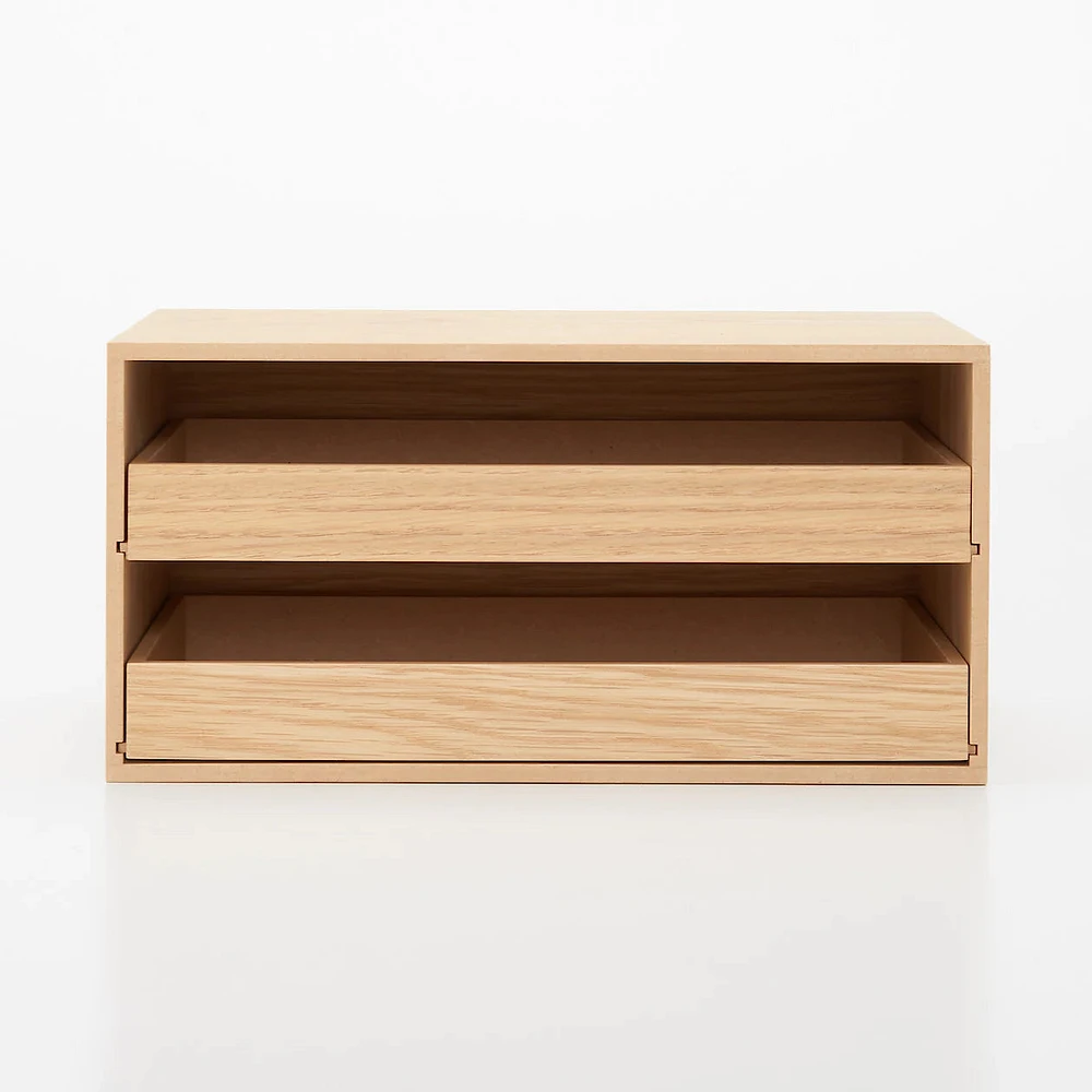 Wooden Storage Tray 2 Drawers