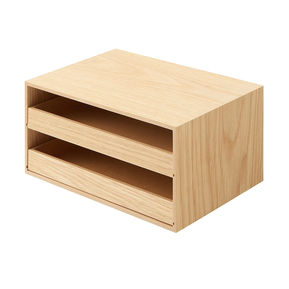 Wooden Storage Tray 2 Drawers