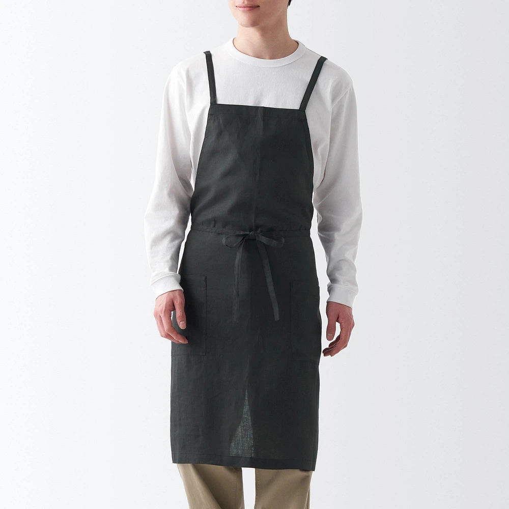 Plain Weave Linen Cross Back Apron