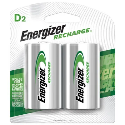 Energizer NH50BP-2 "D" NiMH 2-Pack Rechargeable Batteries