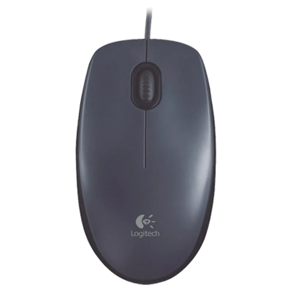 Logitech M100 Wired Optical Ambidextrous Mouse for PC - Charcoal