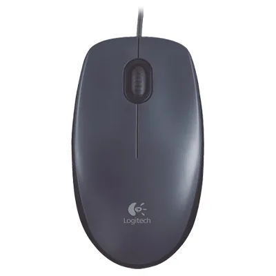Logitech M100 Wired Optical Ambidextrous Mouse for PC - Charcoal