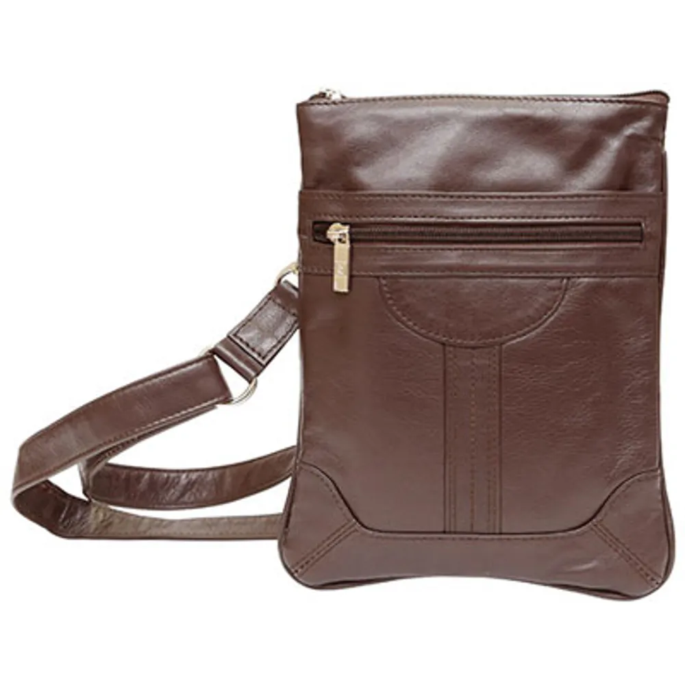 Ashlin Dorothy Leather Pouch - Dark Brown