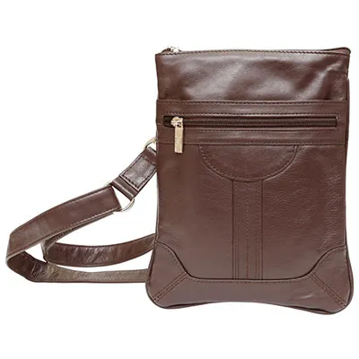 Ashlin Dorothy Leather Pouch - Dark Brown