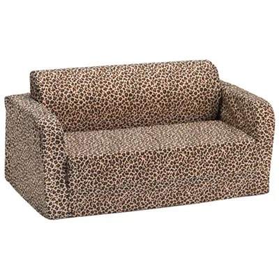Comfy Kids - Polyester Kids Flip Sofa - Light Brown Cheetah