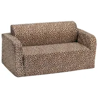 Comfy Kids - Polyester Kids Flip Sofa - Light Brown Cheetah