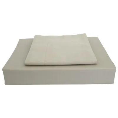 Maholi Solid Collection 250 Thread Count Egyptian Cotton Duvet Cover Set - King - Taupe
