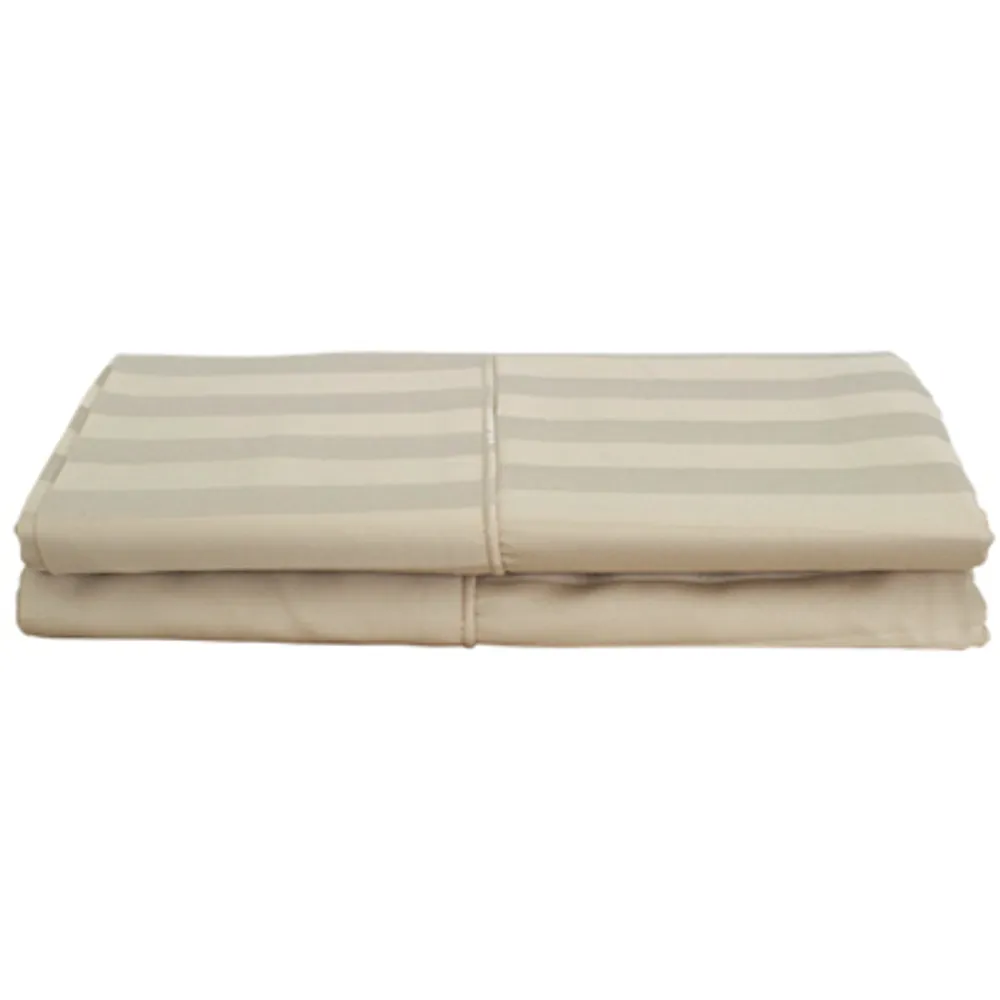 Maholi Damask Stripe Collection 310 Thread Count Rayon Pillow Case - 2 Pack - King