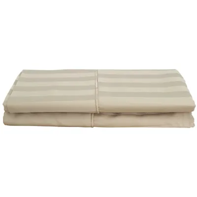 Maholi Damask Stripe Collection 310 Thread Count Rayon Pillow Case - 2 Pack - King