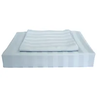 Maholi Damask Stripe Collection 310 Thread Count Rayon Duvet Cover Set - Double/Full - Blue