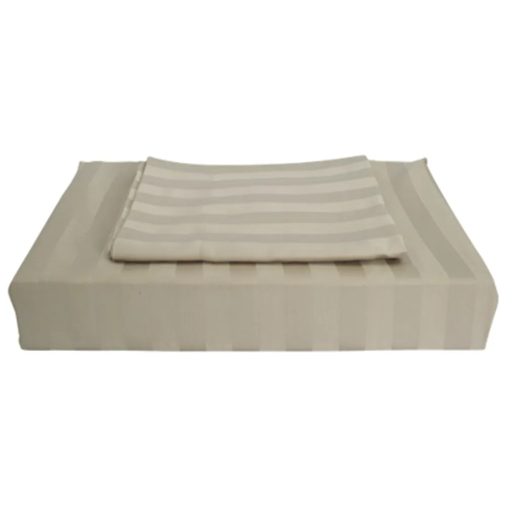 Maholi Damask Stripe Collection 310 Thread Count Bamboo Rayon Duvet Cover Set - Queen