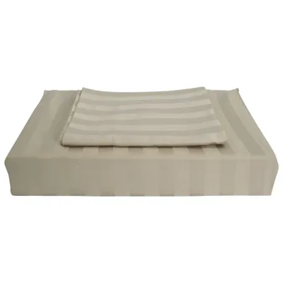 Maholi Damask Stripe Collection 310 Thread Count Bamboo Rayon Duvet Cover Set - Queen