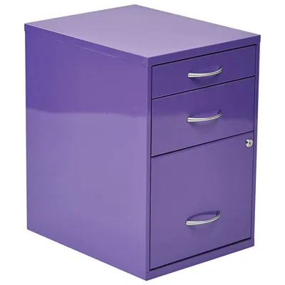 OSP Designs Modern 3-Drawer File Cabinet - Purple
