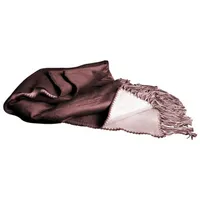 Luxeport Bamboo Rayon Fringed Throw - Brown/Ivory