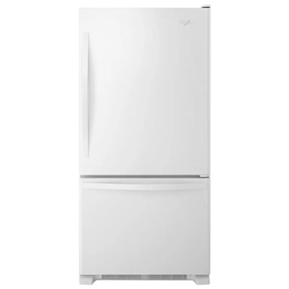 Whirlpool 33" 21.9 Cu. Ft. Bottom Freezer Refrigerator with LED Lighting (WRB322DMBW) - White-on-White