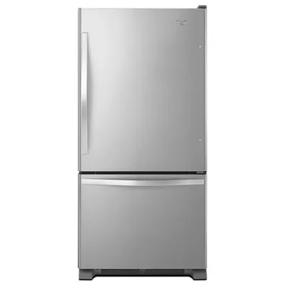 Whirlpool 33" 21.9 Cu. Ft. Bottom Freezer Refrigerator with LED Lighting - Stainless Steel