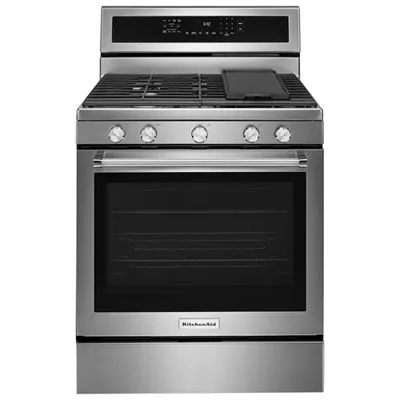KitchenAid 30" 5.8 Cu. Ft. True Convection 5-Burner Freestanding Gas Range (KFGG500ESS) - Stainless