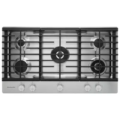 KitchenAid 36" 5-Burner Gas Cooktop (KCGS556ESS) - Stainless Steel