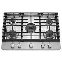 KitchenAid 30" 5-Burner Gas Cooktop (KCGS550ESS) - Stainless Steel