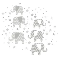 WallPops Elephants: A Ton Of Love Wall Art - Grey
