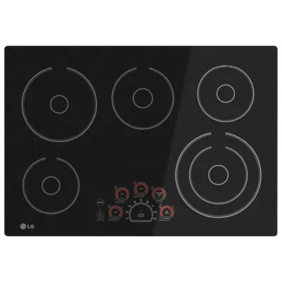 LG 30" 5-Element Electric Cooktop (LCE3010SB) - Black