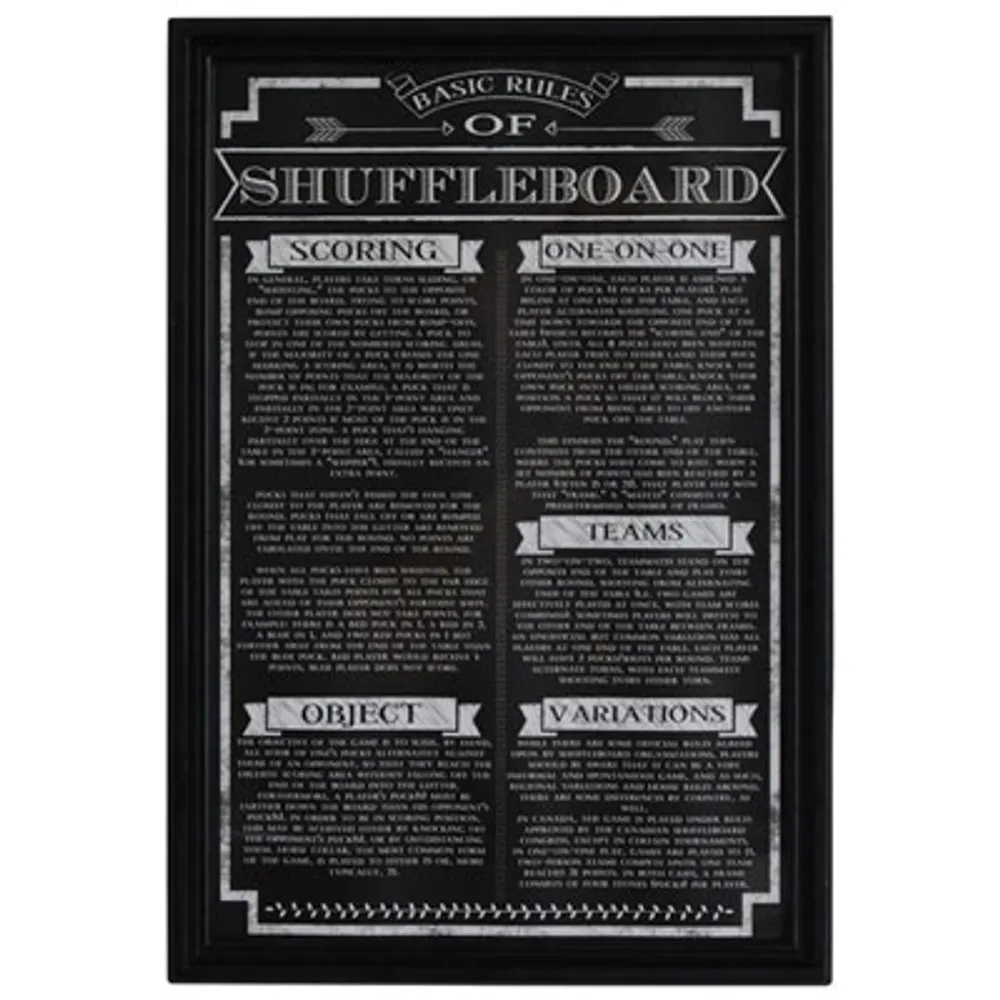 Hathaway Shuffleboard Game Rules (BG2029SH) - Black