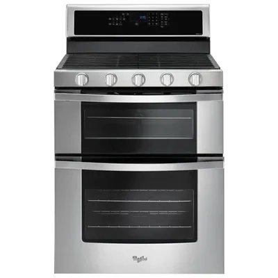 Whirlpool 30" 6.0 Cu. Ft. Double Oven 5-Burner Slide-In Gas Range (WGG745S0FS) - Stainless Steel