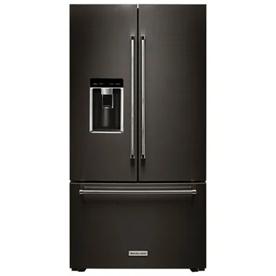 KitchenAid 36" 23.8 Cu. Ft. Counter-Depth French Door Refrigerator (KRFC704FBS) - Black